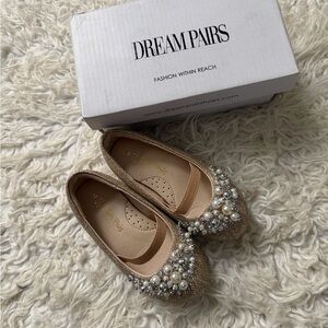 Dream Pairs Gold Embellished Flats